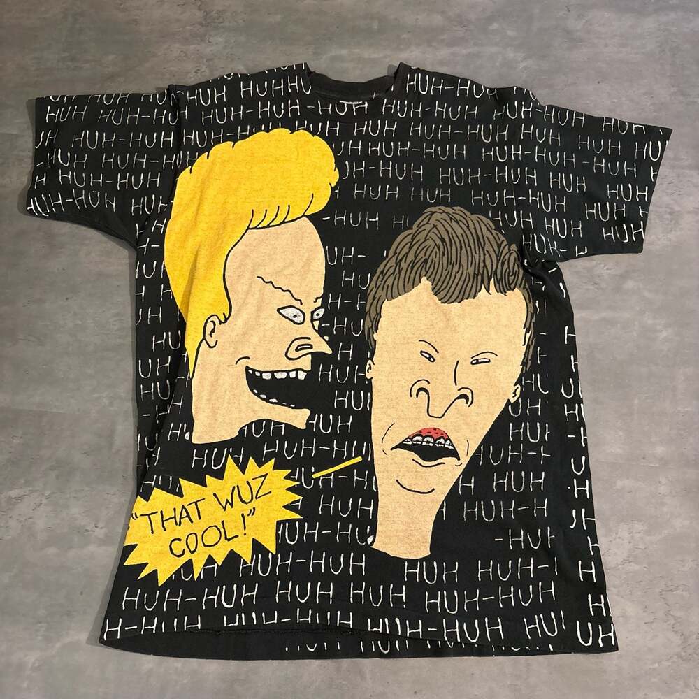 Vintage 1993 Beavis and Butt-Head All Over Print T-Shirt Size Large